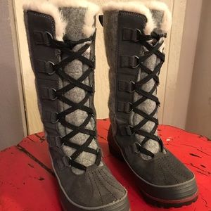 Sorel Tivoli II Gray Suede and Felted Wool